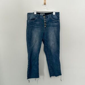 Wit & Wisdom Women’s Ab Solution High Waisted Straight Leg Crop Jeans Size 16